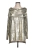 Chelsea & Theodore Metallic Silver Long Sleeve Blouse Size L - photo 1
