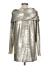 Chelsea & Theodore Metallic Silver Long Sleeve Blouse Size L - photo 2