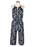London Times Animal Print Blue Jumpsuit Size 8 Petite - photo 1