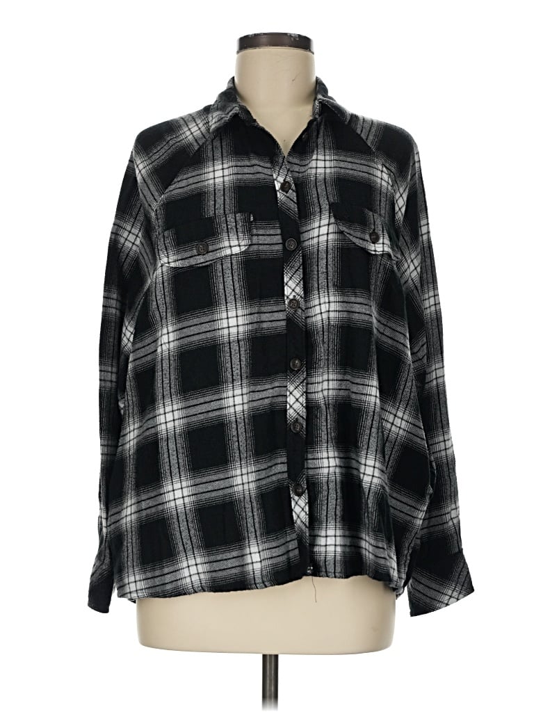 Pre-owned Wild Fable Long Sleeve Button Down Shirt In Black