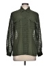 Liz Baker 100% Polyester Green Long Sleeve Blouse Size 10 Petite - photo 1