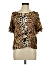 Fashque Animal Print Brown Short Sleeve Blouse Size L - photo 1