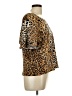 Fashque Animal Print Brown Short Sleeve Blouse Size L - photo 4