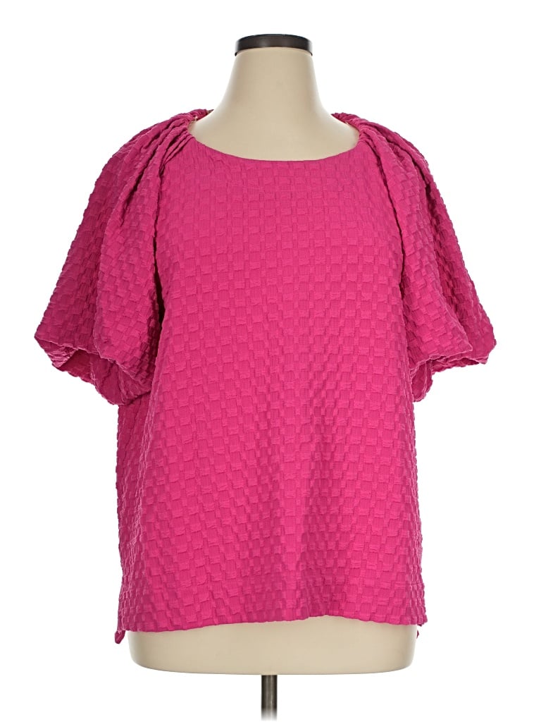 Pre-owned Umgee Short Sleeve Blouse In Pink