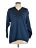 Magnet Art by Lynn Yang 100% Cotton Blue Pullover Sweater Size M - photo 1