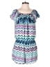 Design Lab Lord & Taylor 100% Polyester Chevron-herringbone Blue Romper Size S - photo 1