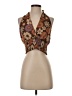 Romwe 100% Polyester Brown Sleeveless Blouse Size 6 - photo 1