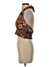 Romwe 100% Polyester Brown Sleeveless Blouse Size 6 - photo 5