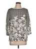 Basic Editions 100% Cotton Silver 3/4 Sleeve Blouse Size L - photo 1