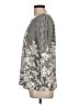 Basic Editions 100% Cotton Silver 3/4 Sleeve Blouse Size L - photo 5