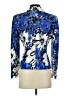 Le Suit 100% Polyester Print Blue Blazer Size 4 Petite - photo 2