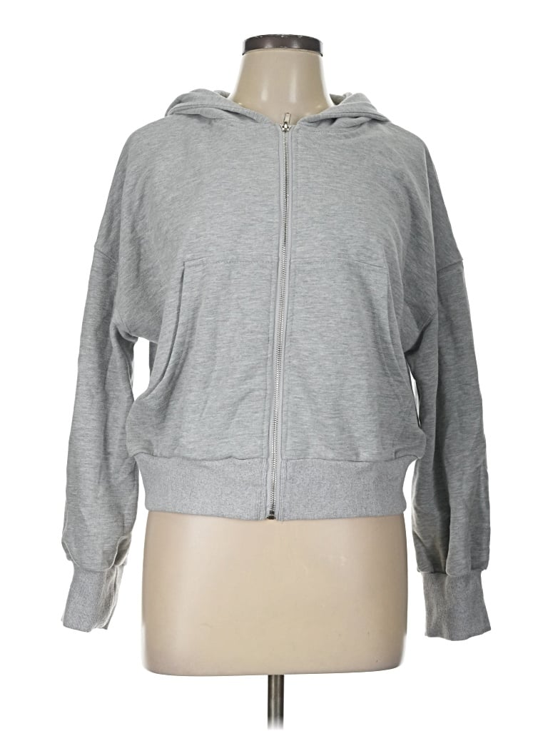 Pre-owned Trendy Queen Zip Up Hoodie In Gray