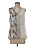 Iris Setlakwe 100% Polyester Silver Sleeveless Blouse Size 8 - photo 1