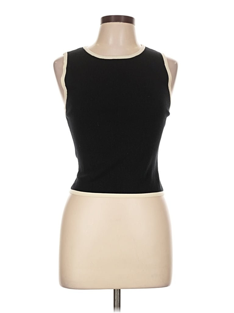 Vrg Grl Sleeveless T-Shirt: Black Tops - Size Large