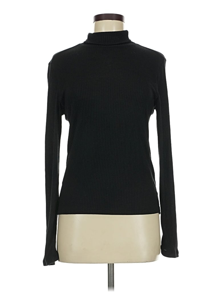 Pre-owned Madewell Long Sleeve Turtleneck In Black