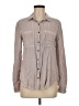 Maurices 100% Rayon Stripes Gray Long Sleeve Button-Down Shirt Size M - photo 1