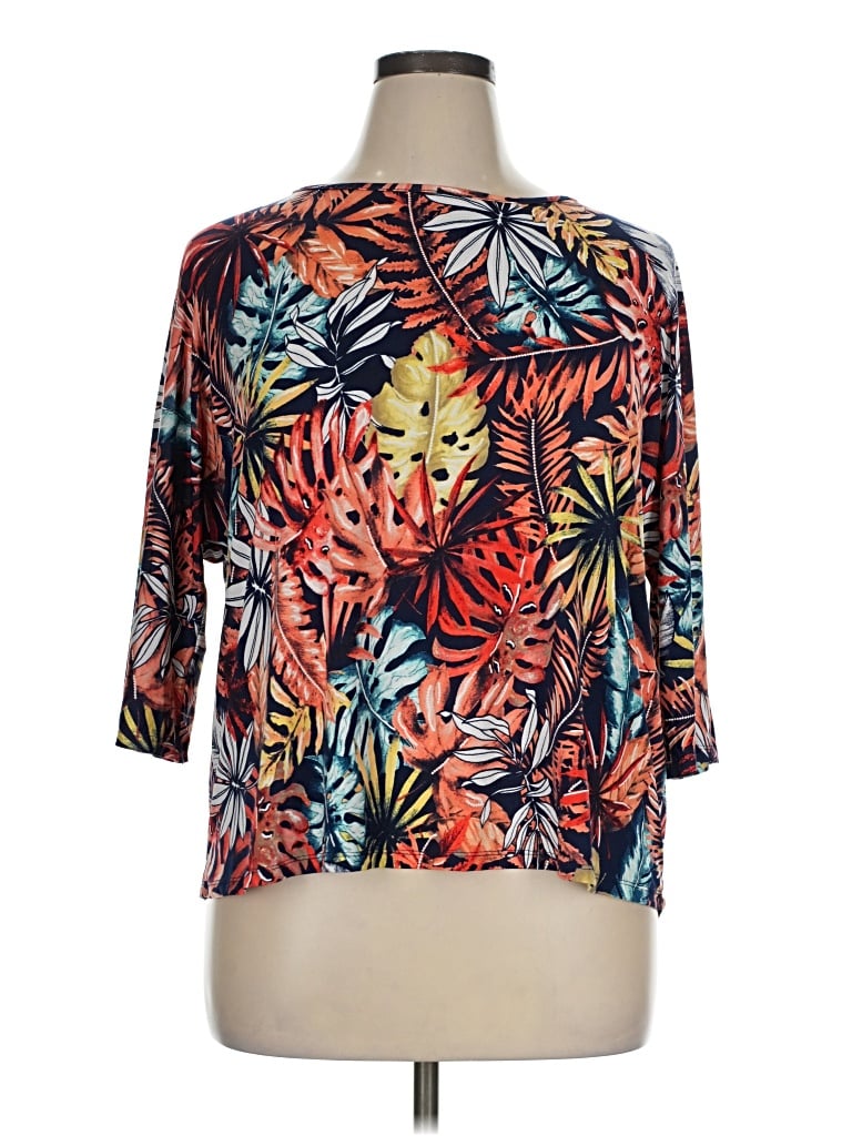 Pre-owned Pure Essence 3/4 Sleeve Blouse In Orange