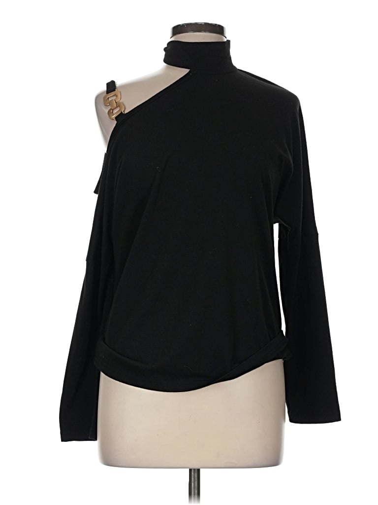 Pre-owned Made With Love Long Sleeve Turtleneck In Black