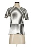 A.L.C. Stripes Ivory Short Sleeve Turtleneck Size S - photo 1