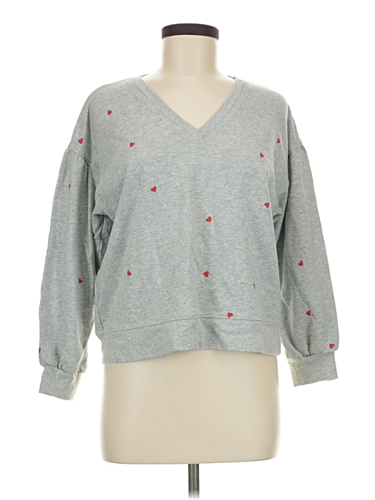 Pre-owned Draper James Long Sleeve Top Gray V-neck Tops