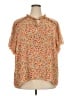 CeCe 100% Polyester Floral Orange Short Sleeve Blouse Size 3X - photo 1
