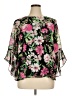 Kasper Floral Black 3/4 Sleeve Blouse Size XL - photo 1