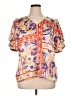 CeCe 100% Polyester Orange Short Sleeve Blouse Size XL - photo 1