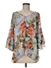 Chenault 100% Polyester Blue 3/4 Sleeve Blouse Size M - photo 1