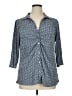 Kim & Cami 100% Polyester Blue 3/4 Sleeve Blouse Size XL - photo 1