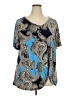 C established 1946 Paisley Blue Short Sleeve Blouse Size 22 - photo 1