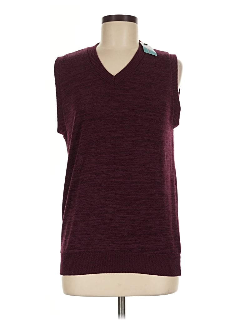 Pre-owned Assorted Brands Sleeveless Top Burgundy V-neck Tops