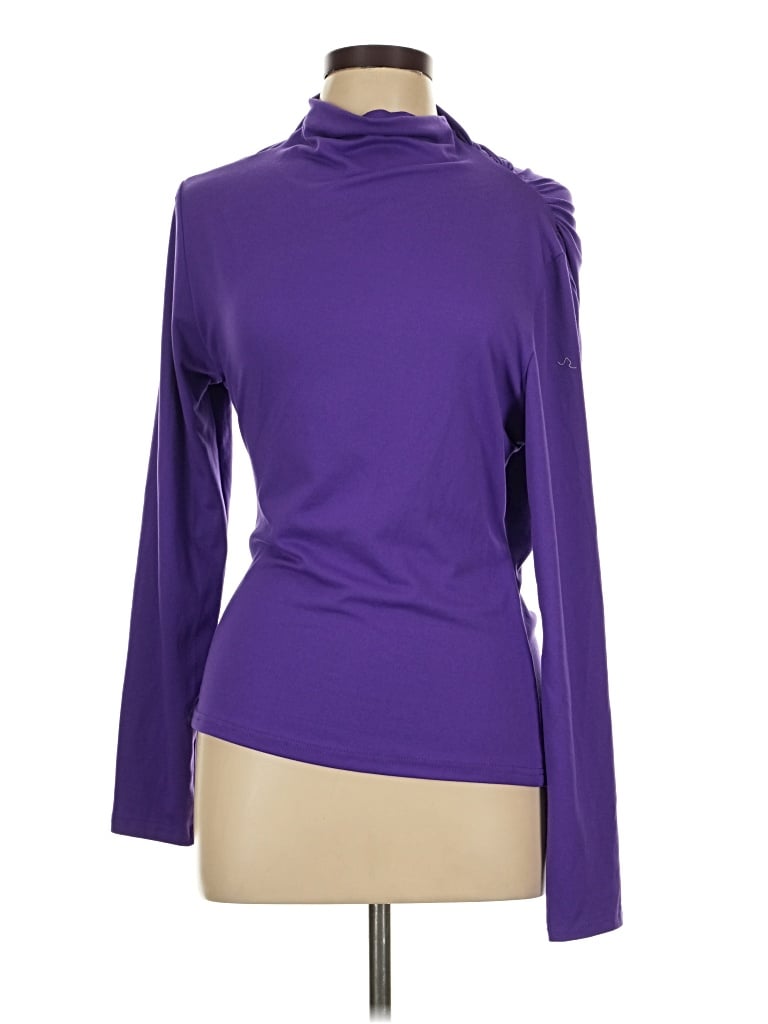 Pre-owned Unbranded Long Sleeve Turtleneck In Purple