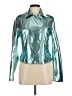 Steve Madden 100% Polyurethane Metallic Teal Jacket Size M - photo 1
