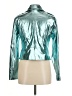 Steve Madden 100% Polyurethane Metallic Teal Jacket Size M - photo 2