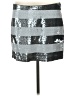 Haute Hippie 100% Silk Stripes Silver Silk Skirt Size M - photo 1