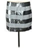 Haute Hippie 100% Silk Stripes Silver Silk Skirt Size M - photo 2