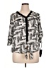 Nue Options 100% Polyester Silver 3/4 Sleeve Blouse Size 14 Petite - photo 1