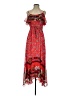 One September 100% Polyester Floral Red Casual Dress Size XS - photo 1