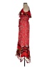 One September 100% Polyester Floral Red Casual Dress Size XS - photo 5