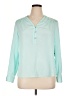 Notations 100% Polyester Teal Long Sleeve Blouse Size XL Petite - photo 1