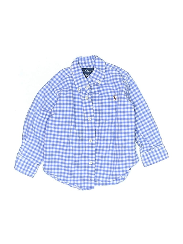 Pre-owned Ralph Lauren Kids' Long Sleeve Button Down Shirt In Blue