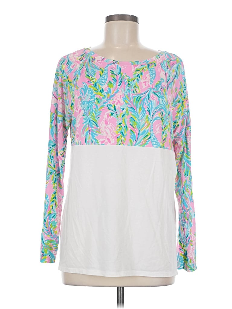 Pre-owned Lilly Pulitzer Long Sleeve T-shirt In White
