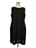 Elle Solid Black Casual Dress Size 2X - photo 1