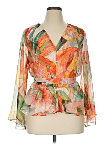 White House Black Market 3/4 Sleeve Blouse (view 1)