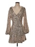 Likely Metallic Silver Cocktail Dress Size 4 - photo 1