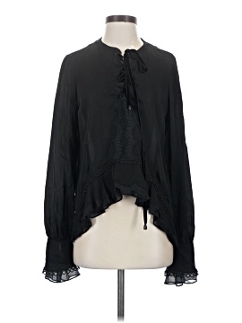 Jonathan Simkhai Long Sleeve Silk Top