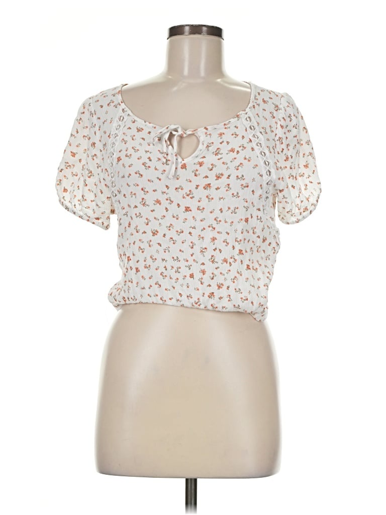 Pre-owned Pink Rose Short Sleeve T-shirt In Ivory