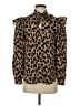 Kate Spade New York 100% Polyester Animal Print Brown Long Sleeve Blouse Size XS - photo 1