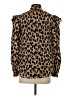 Kate Spade New York 100% Polyester Animal Print Brown Long Sleeve Blouse Size XS - photo 2