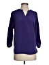 Lands' End 100% Polyester Purple 3/4 Sleeve Blouse Size 4 - photo 1